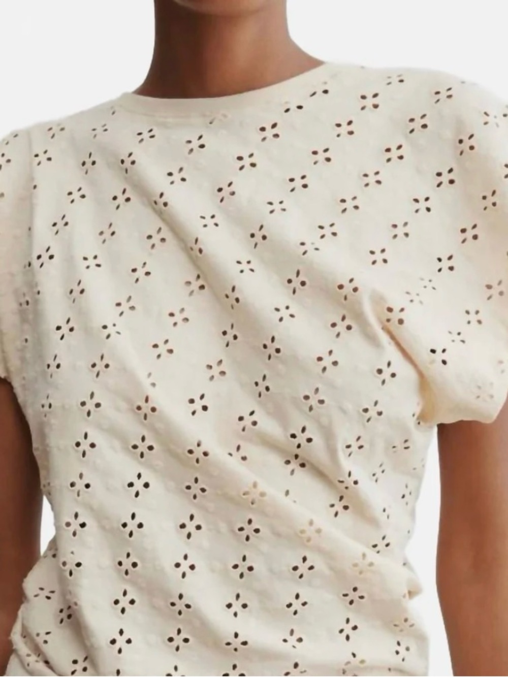 NWOT Rachel Comey Medanos Cotton Eyelet cream top